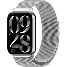bbtech Xiaom Redmi Watch 4, Redmi Watch 5, Mi Band 9 Pro ve Mi Band 8 Pro Uyumlu Milanes Loop Metal Hasır Çelik Manyetik Kordon