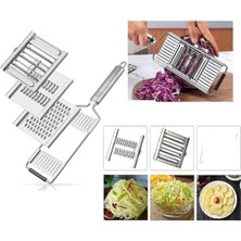 Feyza Design Çok Amaçlı 3 Başlıklı Kaymaz Rende ile Pratik Kesim Keyfi