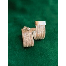 Midyat Nurtaş Gümüş 5 Sıra Katmanlı Desenli Trabzon Hasırı Kadın Gümüş Küpe 201025270