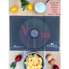 Feyza Design Büyük Boy Silikon Hamur Açma Matı 65X45CM Gri, Pratik ve Dayanıklı