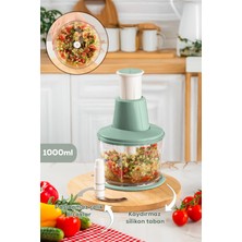 Feyza Design Pratik El Rondosu 3 Bıçaklı Blender Doğrayıcı 1000ML Yeşil