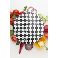 Feyza Design Çok Amaçlı Yuvarlak ve Kare Desenli Cam Kesme Tahtası