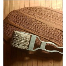 Feyza Design 5 cm Doku Rulosu Aztec Desen Silindir Oklavası, Seramik ve Polimer Kil