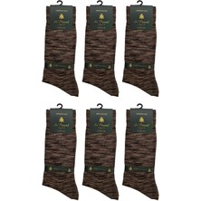 Kravatkolik La'pescara Ultra Lüks 6'lı Zebra Kahve Merserize Erkek Çorap CRP419