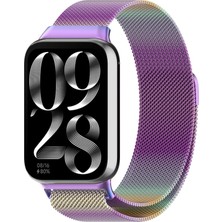 bbtech Xiaom Redmi Watch 4, Redmi Watch 5, Mi Band 9 Pro ve Mi Band 8 Pro Uyumlu Milanes Loop Metal Hasır Çelik Manyetik Kordon
