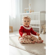 Balgüneş Kalpli Şıklık Bandana Dahil Kız Bebek Tulum