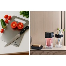Feyza Design Çelik Kesim Panosu ve Banyo Seti, Şık ve Dayanıklı Tasarım