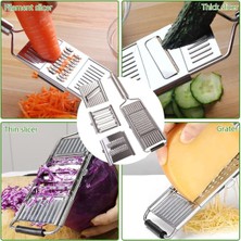 Feyza Design Çok Fonksiyonlu 3 Başlıklı Meyve ve Sebze Dilimleyici ve Rende