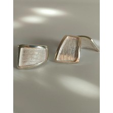 Midyat Nurtaş Gümüş Asimetrik Desenli Trabzon Hasırı Kadın Gümüş Küpe 201025266