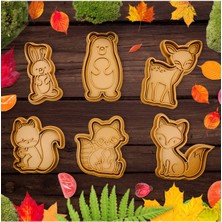 Feyza Design Sevimli Orman Hayvanları Kurabiye Kalıbı, 6 Farklı Hayvan Tasarımı