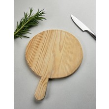 Feyza Design El Yapımı 28 cm Pizza Bazlama ve Hamur Tahtası, Kulplu, Şık ve Dayanıklı