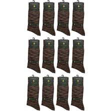 La Pescara La'pescara Ultra Lüks 12'li Zebra Kahve Merserize Erkek Çorap CRP420