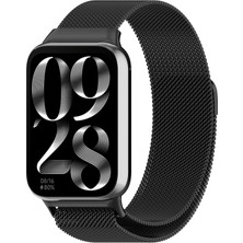bbtech Xiaom Redmi Watch 4, Redmi Watch 5, Mi Band 9 Pro ve Mi Band 8 Pro Uyumlu Milanes Loop Metal Hasır Çelik Manyetik Kordon