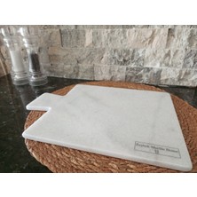 Feyza Design Beyaz Ince Mermer Kesme Tablası, Şık ve Dayanıklı Mutfak Aksesuarı