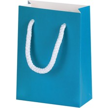 Ambalaj Pazarı Mini Hediyelik Turkuaz Karton Çanta 10X5X14 cm - 100 Adet