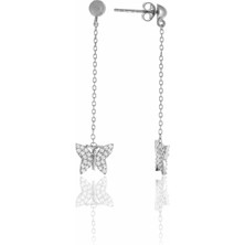 Midyat Nurtaş Gümüş Kelebek Model Zirkon Taşlı Gümüş Kadın Küpe 201024997