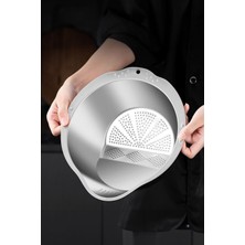 Feyza Design 304 Çelik Çok Amaçlı Mutfak Süzgeci, Dayanıklı ve Pratik Kullanım