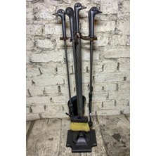 Özgürce Ördek Başlı Siyah Şömine Maşa Takımı, Dayanıklı ve Şık Tasarım