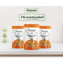 Freezeva 3'lü Paket Dondurularak Kurutulmuş Ananas (Freeze Dried Ananas) Freeze Dry Ananas Kurusu 3X20 gr