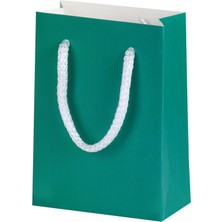 Ambalaj Pazarı Mini Hediyelik Yeşil Karton Çanta 10X5X14 cm - 100 Adet