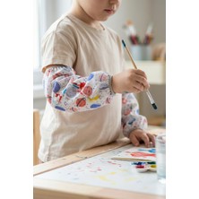 Hamur Sıvı Geçirmez Lastikli Bebek Mama Beslenme Kolluğu Seti Çocuk Aktivite Etkinlik Kol Kılıfı Planet