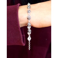 Midyat Nurtaş Gümüş Yuvarlak Kabuk Hasır Model Işlemeli Bayan Gümüş Kadın Bileklik 201025240