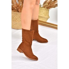 Fox Shoes Taba Süet Düz Taban Günlük Kadın Bot L726597702