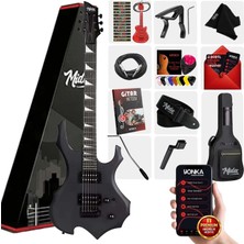 Midex Force Masif Ağaç Üst Seviye Elektro Gitar H-H Profesyonel Full Set Aksesuarlı