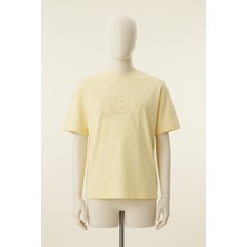 Nebbati Bg Store Erkek Çocuk Sarı T-Shirt Regular Fit Bisiklet Yaka %100 Pamuk Standart Kol