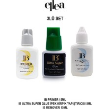 Ellea IB Ipek Kirpik Yapıştırıcı Yeşil Kapak Primer Remover Seti