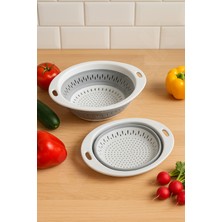 Feyza Design Katlanabilir Oval Pratik Süzgeç, Esnek ve Kullanışlı Mutfak Gereci