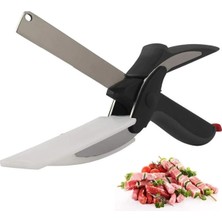 Feyza Design Pratik Meyve ve Sebze Kesme Makası Kendinden Doğrama Tahtasıyla Kolay Kullanım