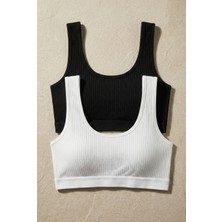 Underwear Bodyway 2'li Paket Fitilli Bralet Büstiyer Esnek Sütyen Günlük Spor Crop Top