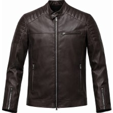 Mero Life Erkek Kahvererengi Dar Kesim Yeni Sezon Deri Ceket Mont