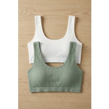 Underwear Bodyway 2'li Paket Fitilli Bralet Büstiyer Esnek Sütyen Günlük Spor Crop Top
