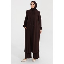 Kadeem Giyim Sanem Ikili Takım Viskon Yıldız Kumaş Kahverengi - 422606
