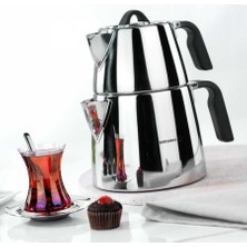 Korkmaz Esta Çaydanlık Takımı 2 lt 18/10 Cr-Ni Paslanmaz Çelik Malzeme ile Güvenli Kullanım