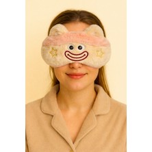 Yıldız Nakışlı Göz Uyku Bandı Pembe