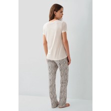 Pierre Cardin Yumuşak Dokulu Kısa Kol Kadın Pijama Takım 9188