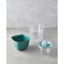 Feyza Design Yeşil Plastik Süzgeç Seti, 4 Parça, 3 x 1,8 x 0,5 Litre
