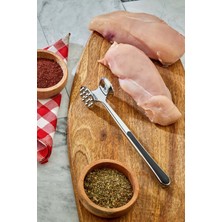 Feyza Design Çift Taraflı Profesyonel Et Döveceği, Metal Et Yumuşatıcı, Şef Tipi Çekiç