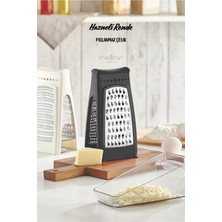 Feyza Design Paslanmaz Çelik Hazneli Rende, Siyah Çift Taraflı ve Çift Bıçaklı