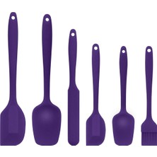 Feyza Design Margo 6 Parça Mor Isıya Dayanıklı Yanmaz Silikon Spatula Seti