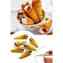 Feyza Design 6'lı Lüx Çelik Koro Kalıbı, Pasta ve Kek Sunum Seti