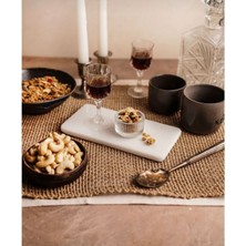 Feyza Design Doğal Beyaz Mermer Doğrama ve Sunum Tahtası 15X30, Kek Yağdanlık ve Sabunluk Standı