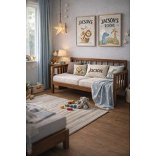 Pinoxi Ahşap Rustik Sedir Kanepe 70CMX170 cm (Iç Ölçü) Mindersiz Doğal Masif Ahşap Ceviz Rengi