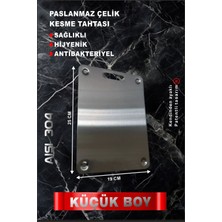 Feyza Design Paslanmaz Çelik Kesme Tahtası, Gömme Ayaklı, Antibakteriyel, Sağlam ve Şık