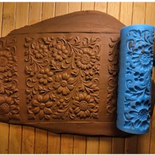 Feyza Design 12 cm Çiçekler Seramik-Polimer Kil Doku Rulosu Desen Okulaması