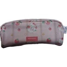 Miniso Sanrio Lisanslı Hello Kitty Çilek Serisi Büyük Fermuarlı Kalemlik