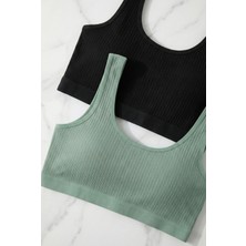 Underwear Bodyway 2'li Paket Fitilli Bralet Büstiyer Esnek Sütyen Günlük Spor Crop Top